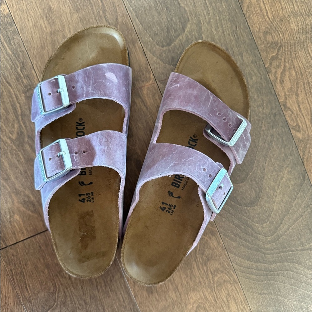 Birkenstock Oil Leather Lavender Sandals